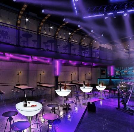 Стол светящийся круглый на металическом основании 60х60х96